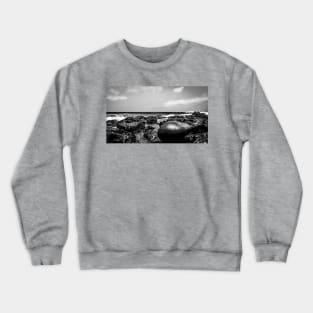 Rocky beach - Black and white Crewneck Sweatshirt